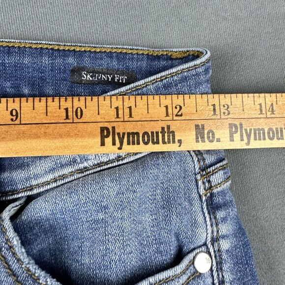 Judy Blue Jeans Womens 3 26 Medium Wash Animal Print Patch Skinny Fit Distressed - Picture 10 of 16